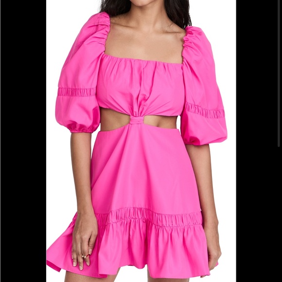 Alexis Bertana Mini Dress Magenta Cutout Puff Sleeve Small Perfect Condition - Picture 5 of 9